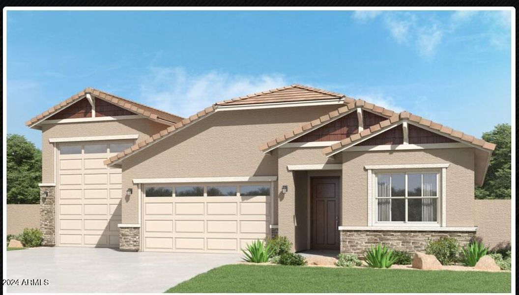 New construction Single-Family house 17134 W Whispering Wind Drive, Surprise, AZ 85387 Wayfarer- photo