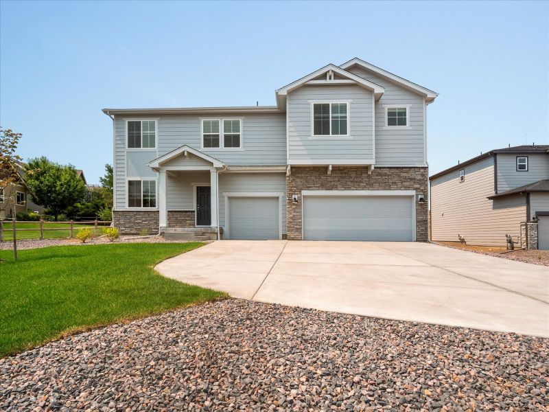 Fraser exterior images taken at a Meritage Homes community in Windsor, CO.