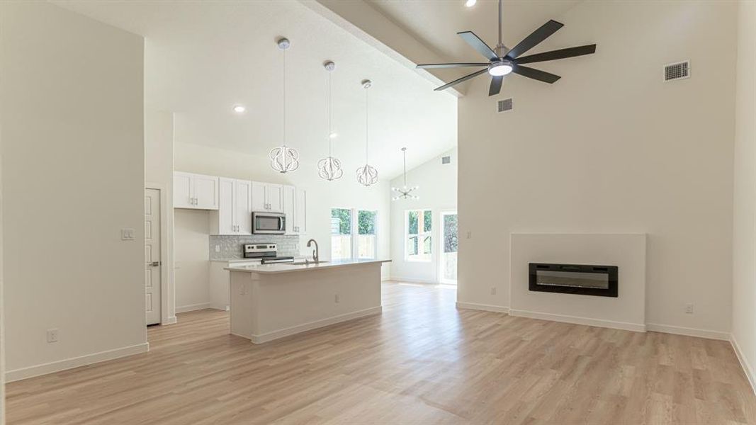 High ceilings and large living area