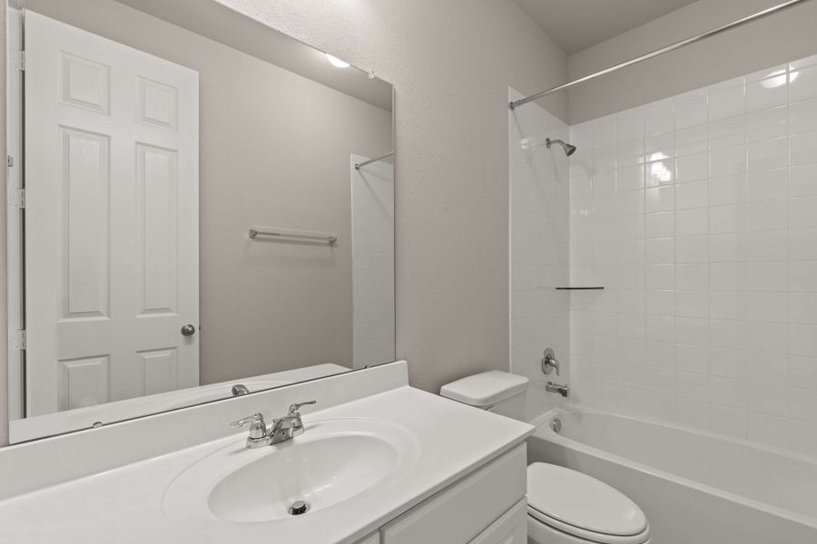 Secondary bath. Note: Sample product photo - actual exterior and interior selections may vary by homesite