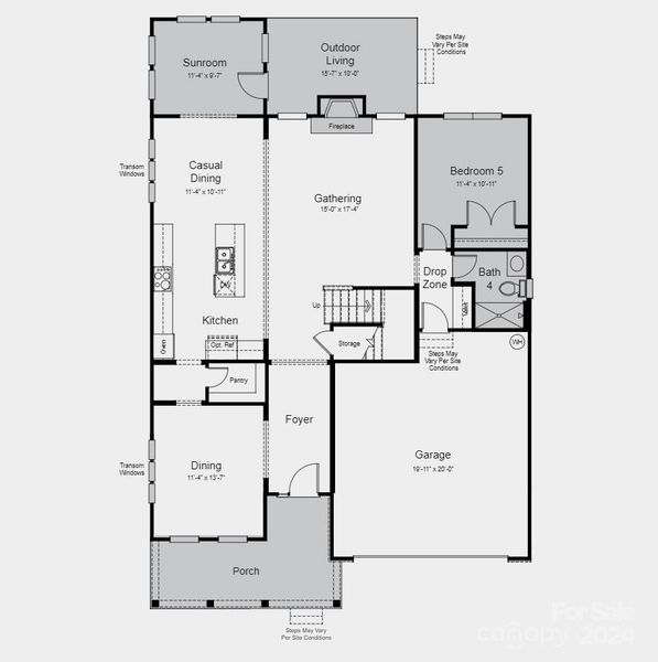 Structural options added include: gourmet kitchen, first floor guest suite with full bath, sunroom, fireplace, additional windows, tub and shower in owner's bath.