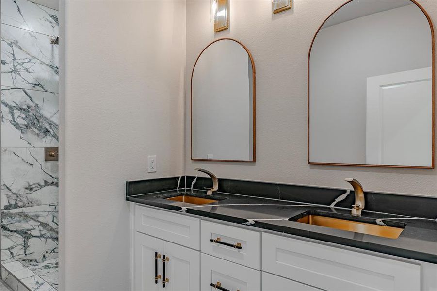 Bathroom with dual vanity