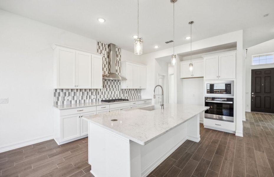 Spacious kitchen with extraordinary island