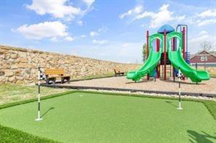 Community playground and putting green