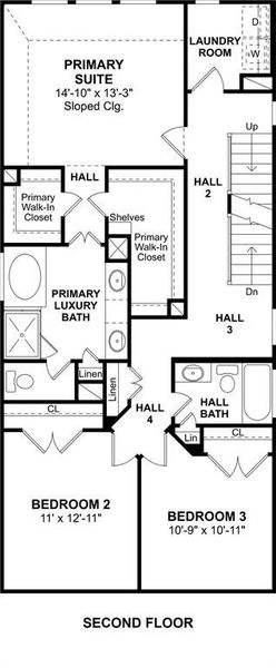 The France floor plan by K. Hovnanian Homes. 2nd floor shown. *Prices, plans, dimensions, features, specifications, materials, and availablity of homes or communities are subject to change without notice or obligation.