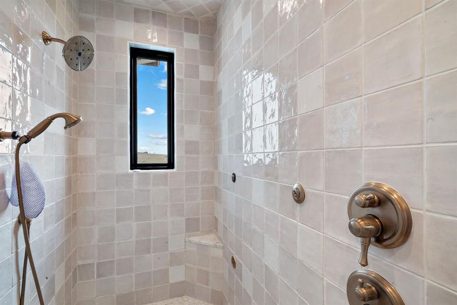 Bathroom with tiled shower