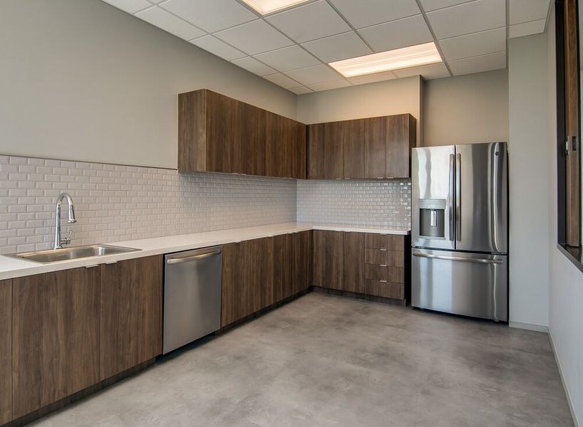 View of the clubhouse kitchen inside the community center at Dellrose