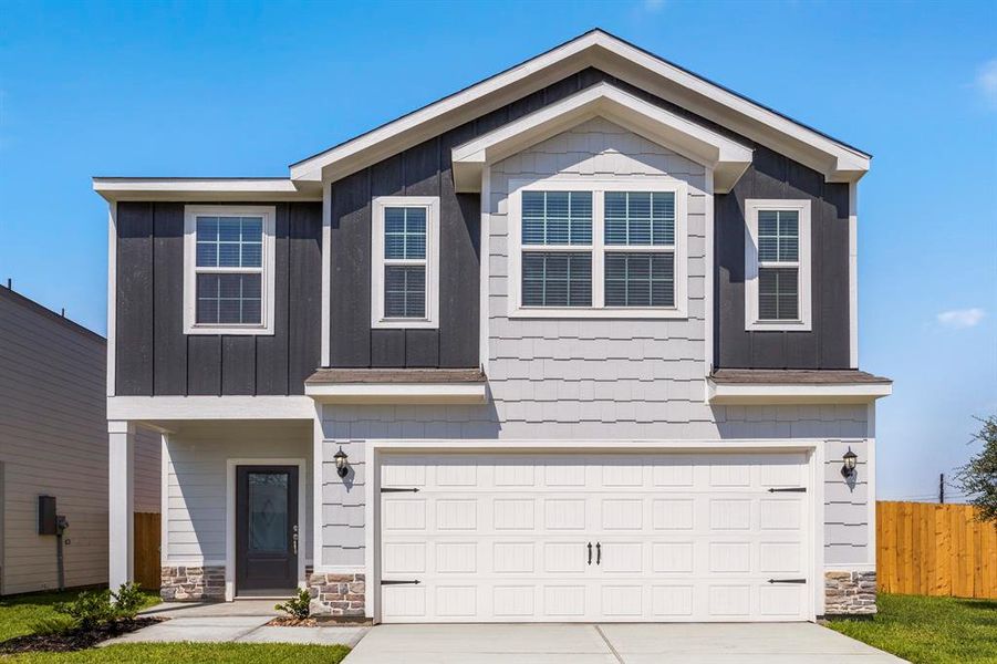 The Osage is a beautiful 2-story home with modern, upgraded paint and curbside appeal. It is also a court, so you will have safety and privacy. This home is on a corner lot.