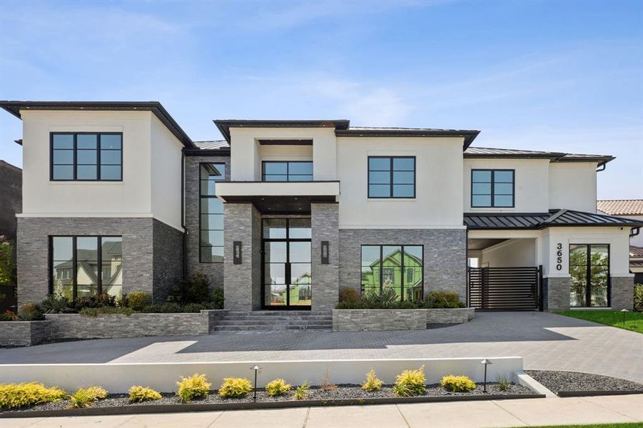 Contemporary house with french doors