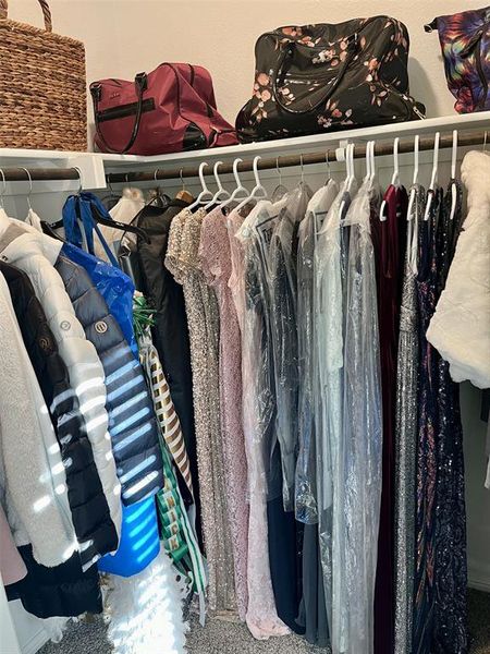 Spacious closet featuring carpet floors