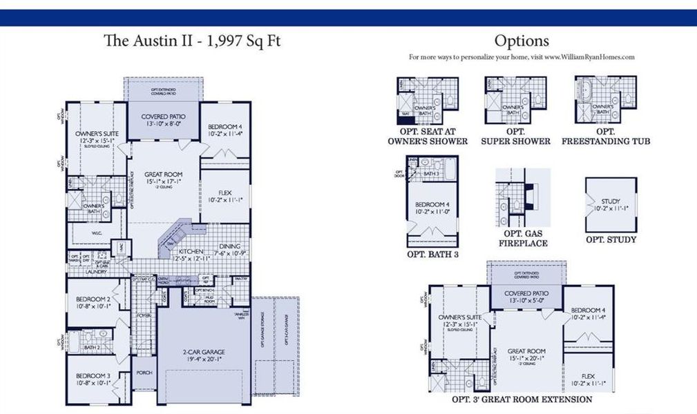 The Austin II Floorplan Options