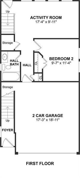 The Jefferson II floor plan by K. Hovnanian Homes. 1st Floor shown. *Prices, plans, dimensions, features, specifications, materials, and availability of homes or communities are subject to change without notice or obligation.