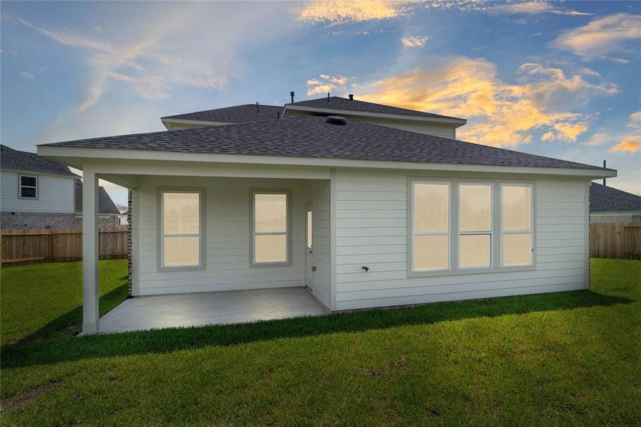 This backyard is enjoyable for everyone! From pets playing, kids jumping on the trampoline, or even having a garden, this amazing backyard provides space for endless activities for the whole family!