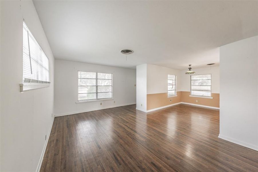 View of decorative lighting in dining room