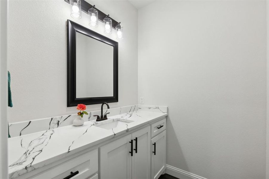 Bathroom featuring vanity