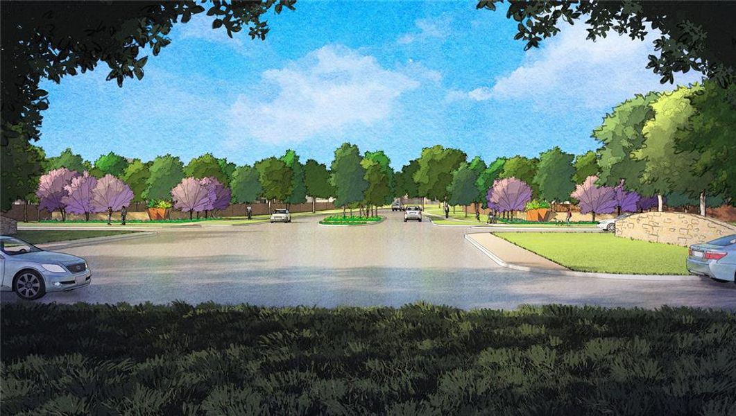 Rendering of the entry of The Estates at Summerhouse Lake.