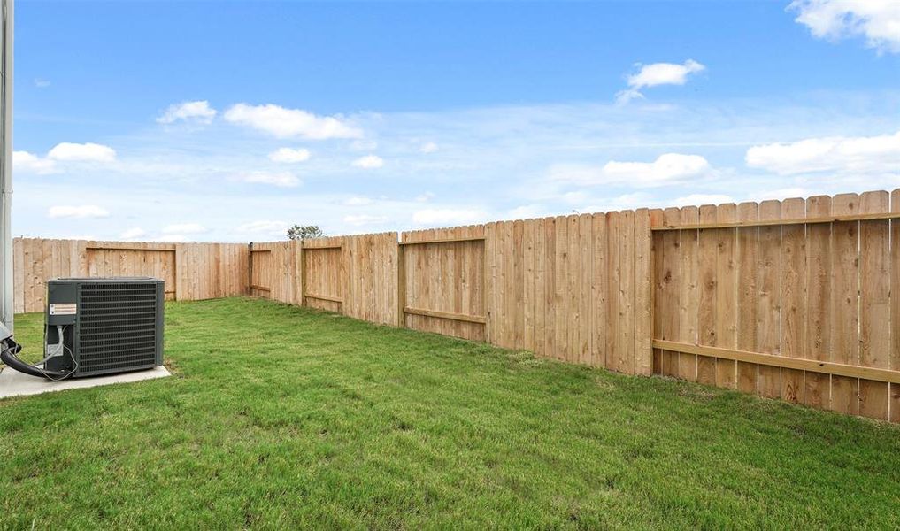 Fully sodded backyard