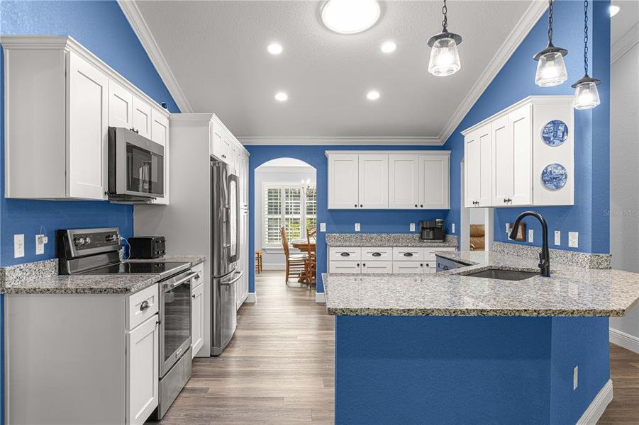 Dining room separate yet convenient to kitchen