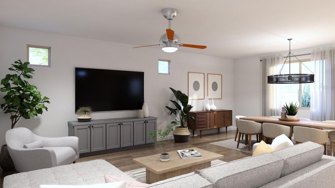 Great Room | Wrightson | Wildera – Peak Series | New Homes in San Tan Valley, AZ | Landsea Homes