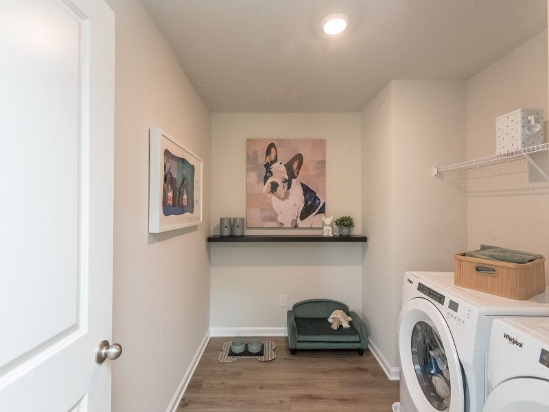 Folding will be a breeze in the walk-in laundry room.