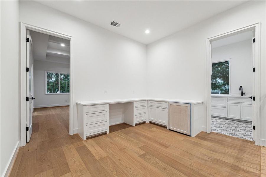 Study nook with built-ins