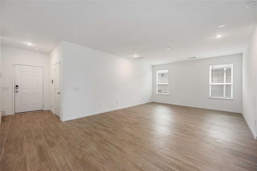 Expansive open-concept living room.