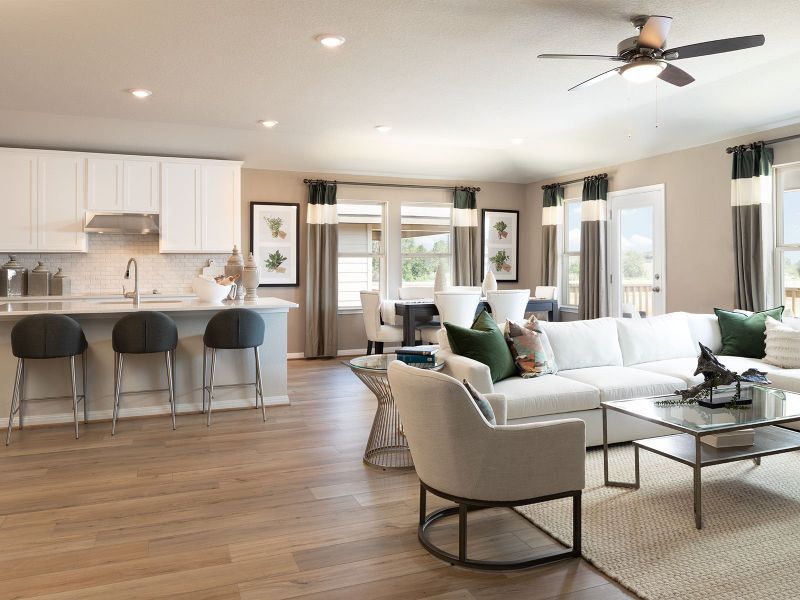 The open floorplan is perfect for entertaining guests.