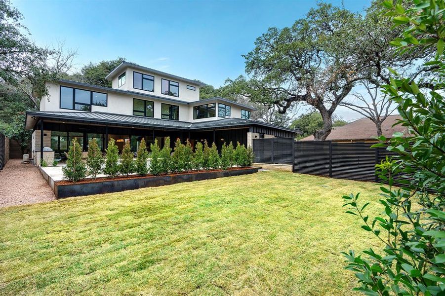 We designed this home to preserve a maximum of outdoor space for play or gardening.