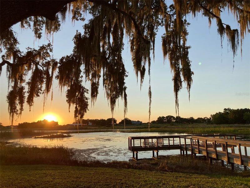 Community Dock at Sunset