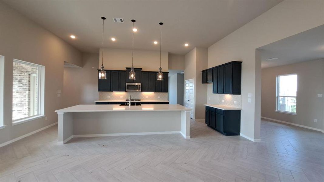 Elegant lighting in kitchen