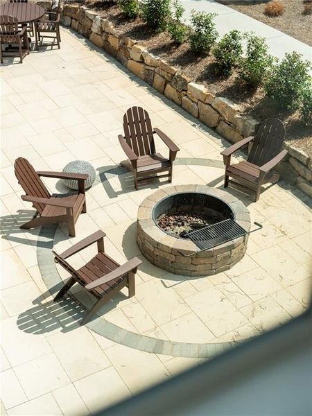 View of patio / terrace with a fire pit