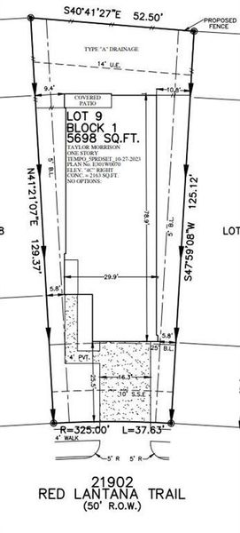 21902 Red Lantana Trail preliminary plot plan