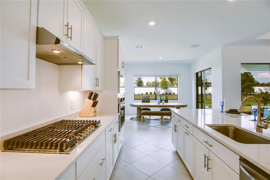 Gourmet Kitchen with 5 Gas Cooktop and Cast Iron Grill