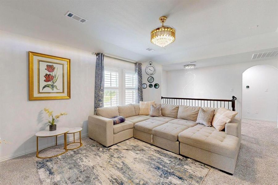 View of carpeted living room