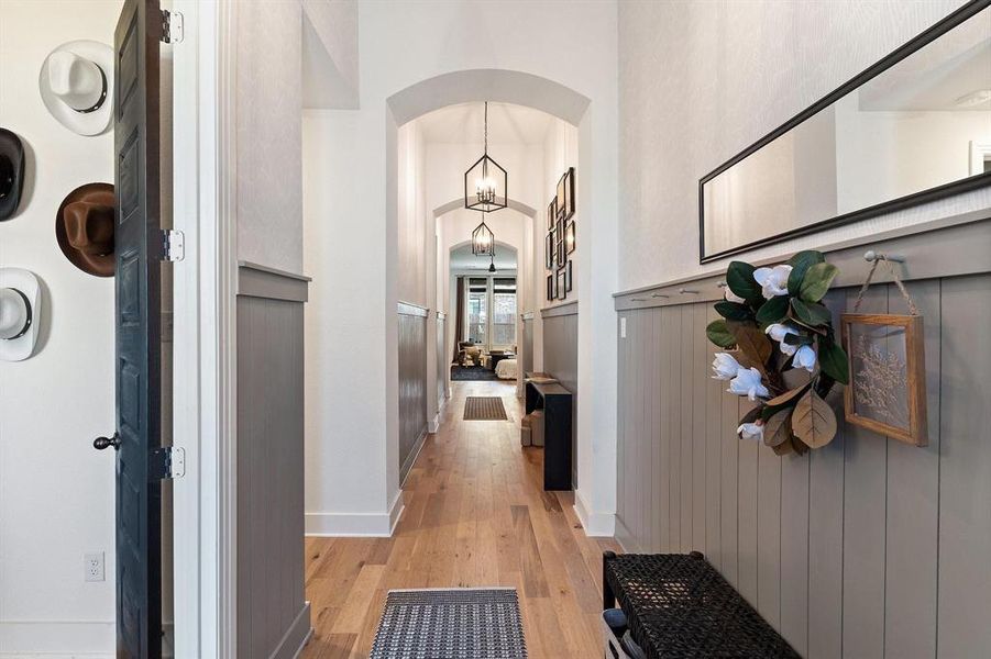 Hallway featuring light hardwood / wood-style floors