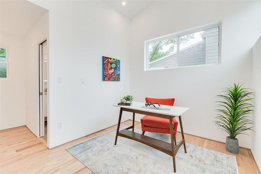 2nd floor bedroom with en-suite bath that also makes a great home office.