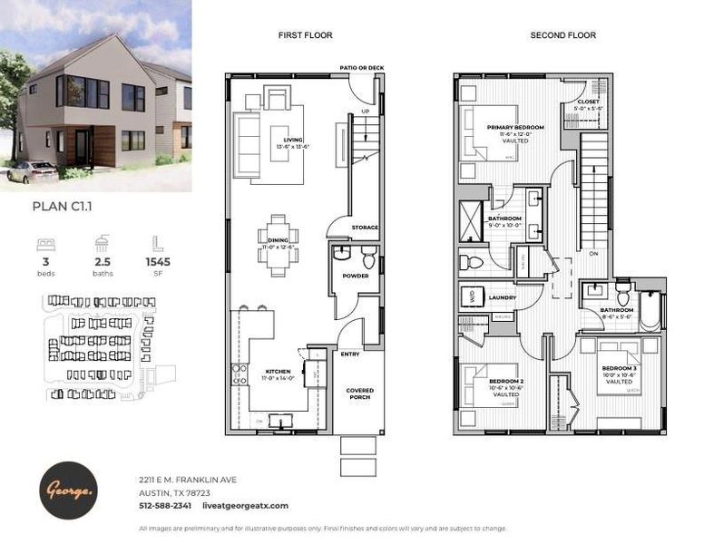 Floor Plan - Home is detached similar to rendering on top left