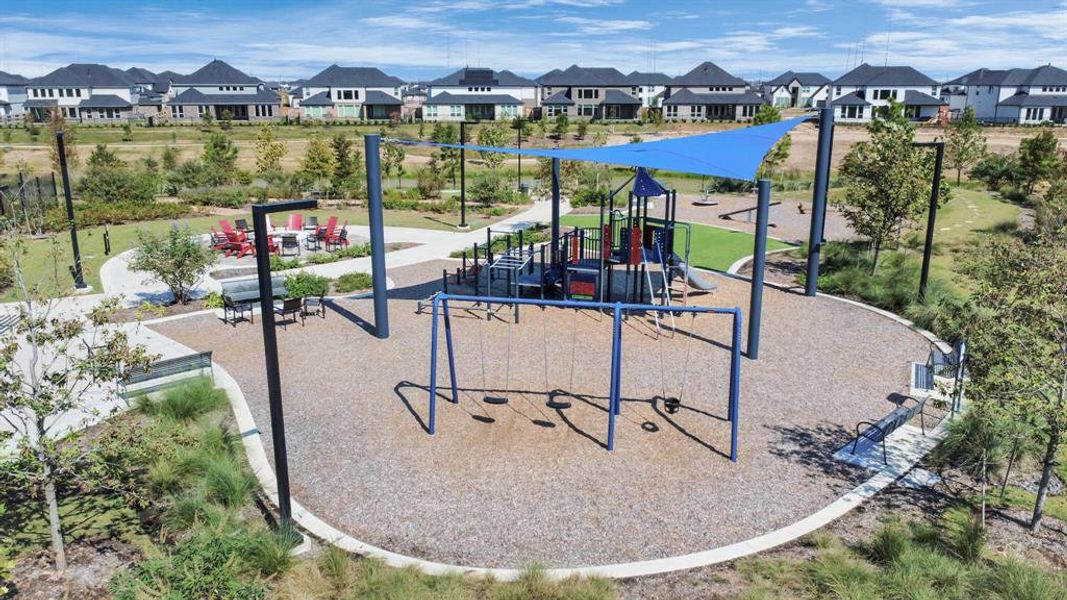 A modern covered playground with high-quality structures, offering year-round fun for children of all ages.