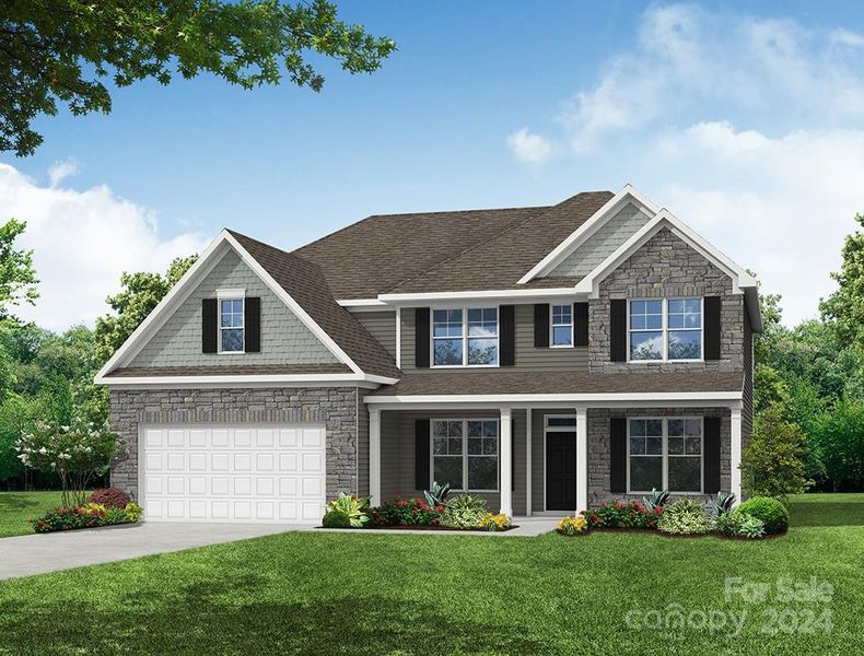 Homesite 4 will feature a Charleston E floorplan with front-load garage.