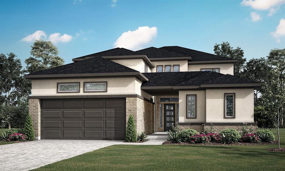 Pozzolana plan by Newmark Homes offers 5 bedrooms, 4.5 baths and a 3 car garage on a corner lot.  Great location and exciting new plan.