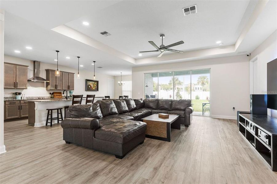 Tray Ceiling Featured in the Living Room