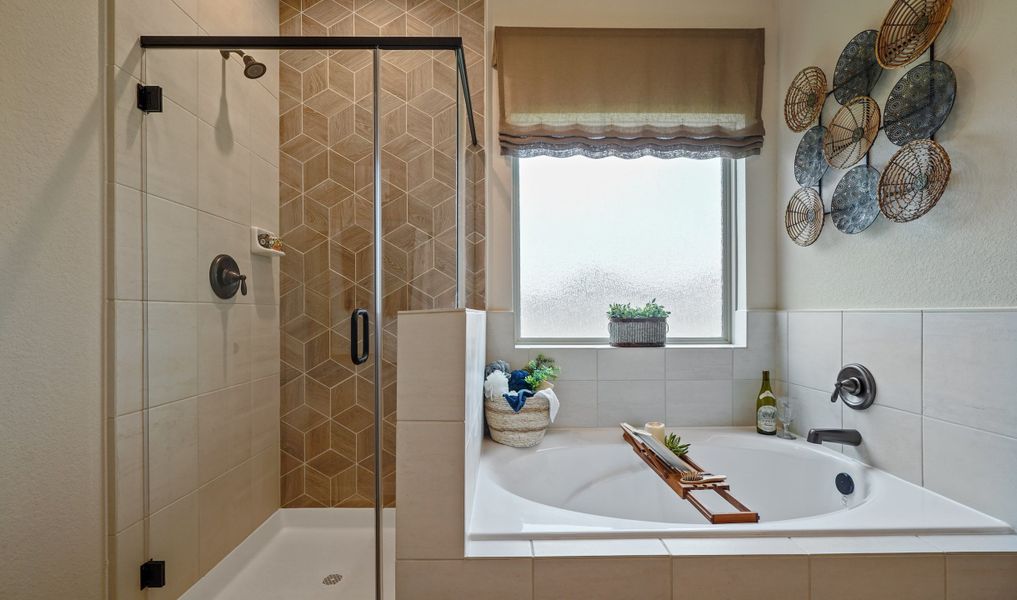 Spa-like shower and soaker tub
