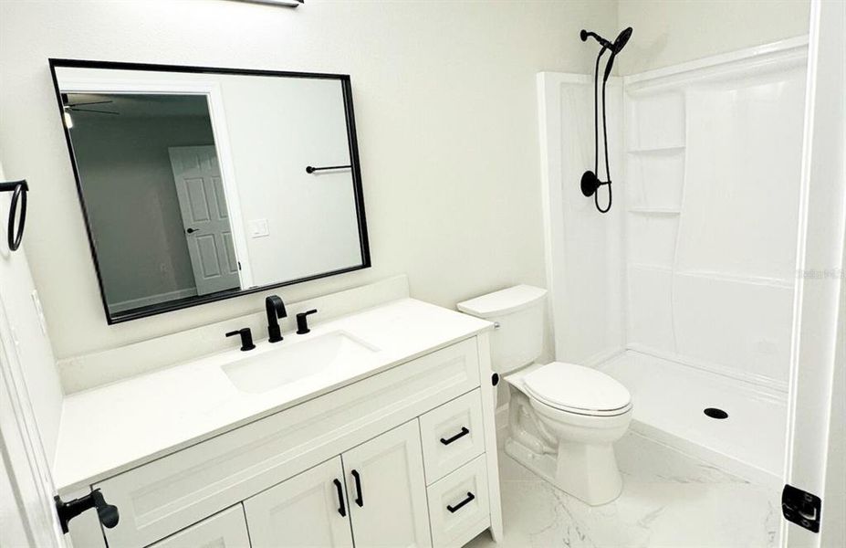 Master Bathroom with mirror installed