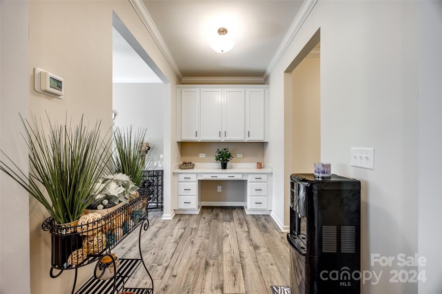 Desk/Storage Area In Between Dining and Hallway