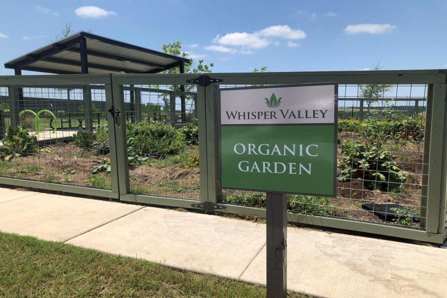 Enjoy fresh, local produce you can help grow at neighborhood organic gardens found throughout Whisper Valley.