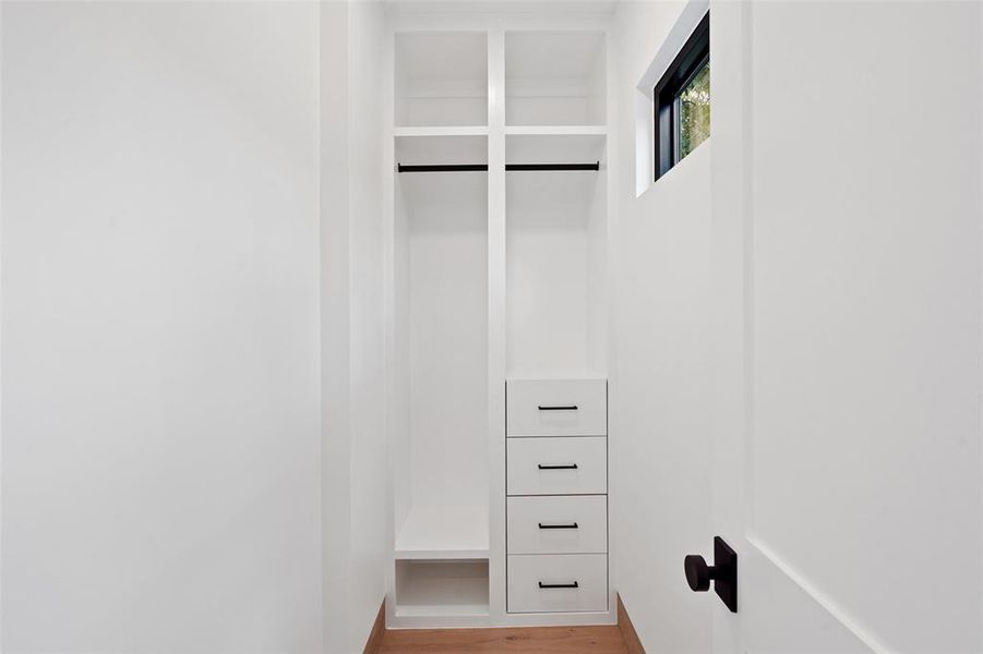 Built-ins in every closet (even secondary rooms)