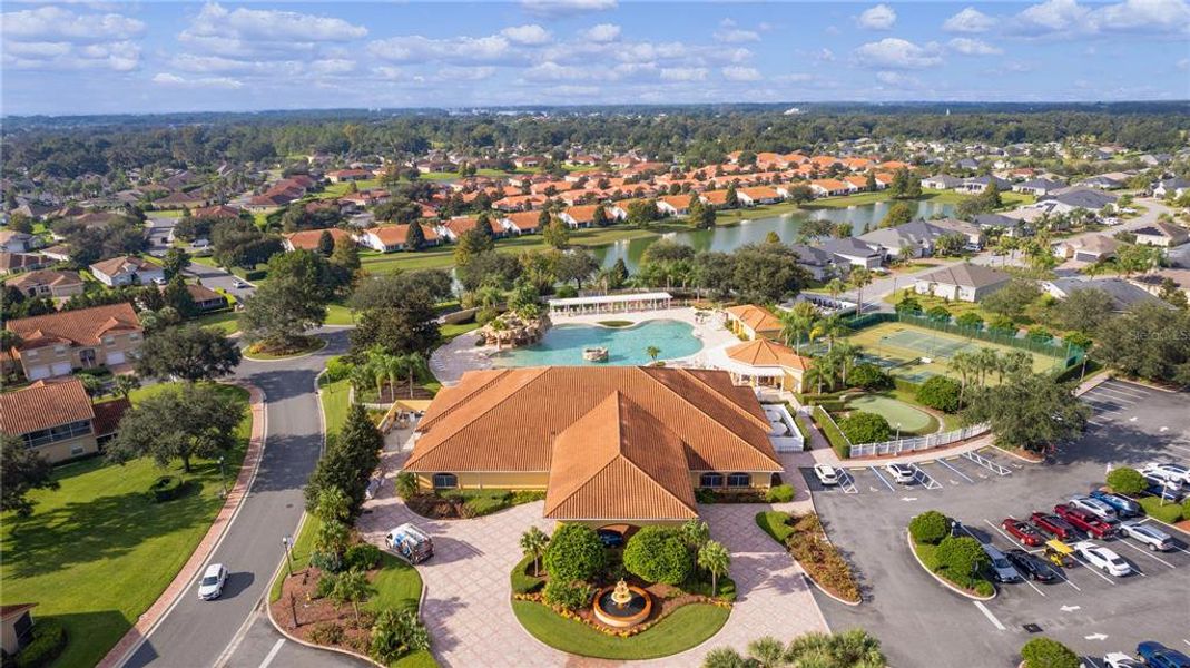 Clubhouse with resort style pool.