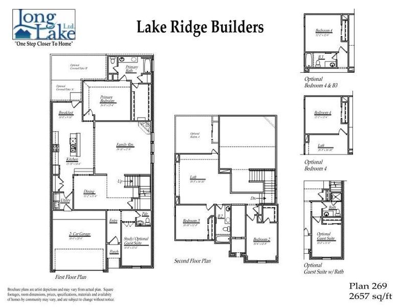 Plan 269 features 5 bedrooms, 3 full baths, 1 half bath and over 2,600 square feet of living space.