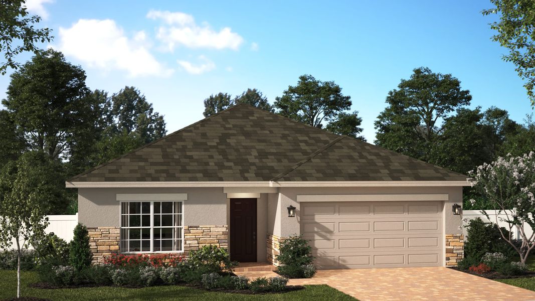 Bartley Flex | Elevation 1 with optional stone | Landsea Homes Florida