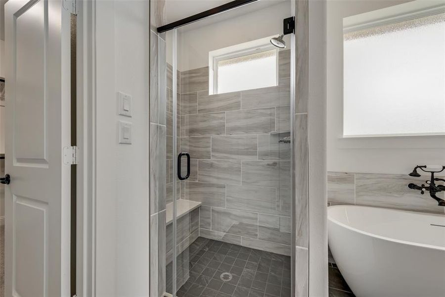 Bathroom with separate shower and tub